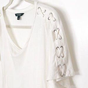 Lauren Ralph Lauren Off White Shortsleeved Top